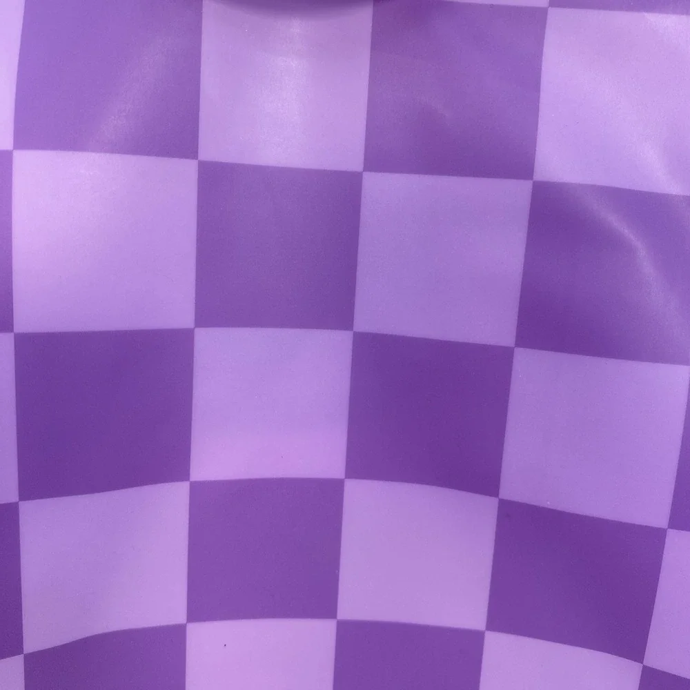 C&C California Dog Rain Coat X-SMALL Purple Checkered Waterproof Hooded Jacket